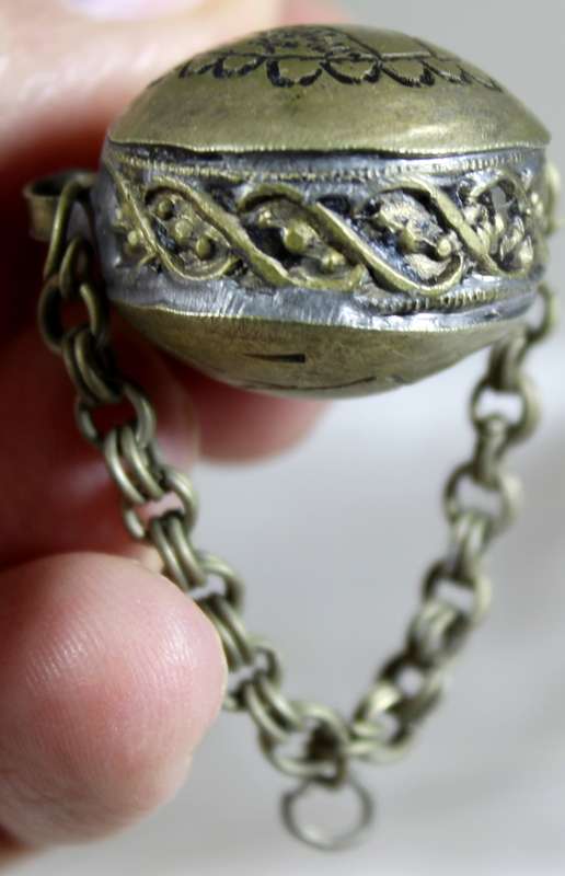 Vintage Moroccan hand crafted miniature metal perfume bottle
