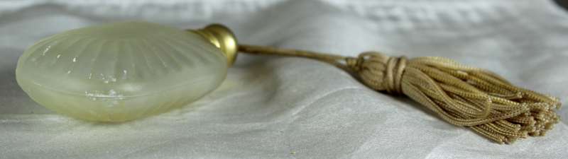 Vintage glass art studio frosted miniature perfume bottle