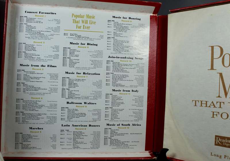Readers Digest - ten LP set - popular music that will live for ever