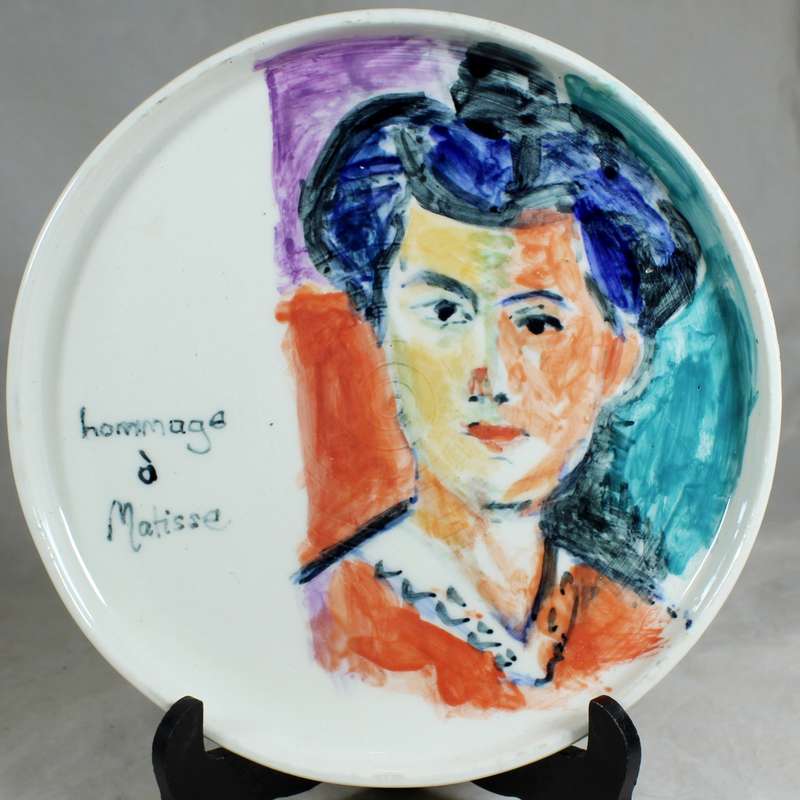 Hand made & painted display plate - Hommage to Matisse