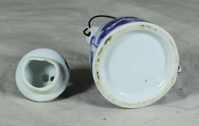 Small porcelain blue and white kettle