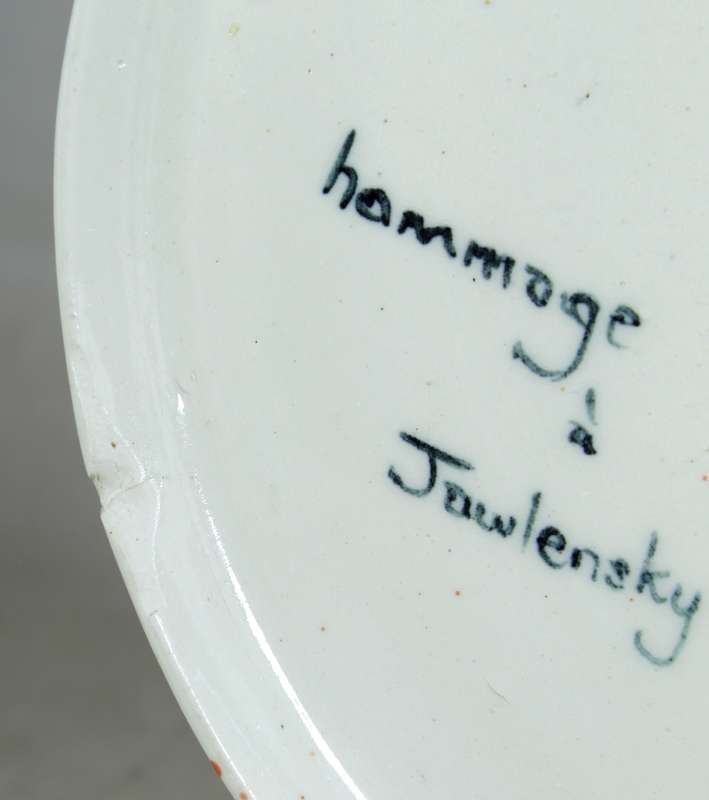 Hand made & painted display plate - Hammoge to Jawlensky