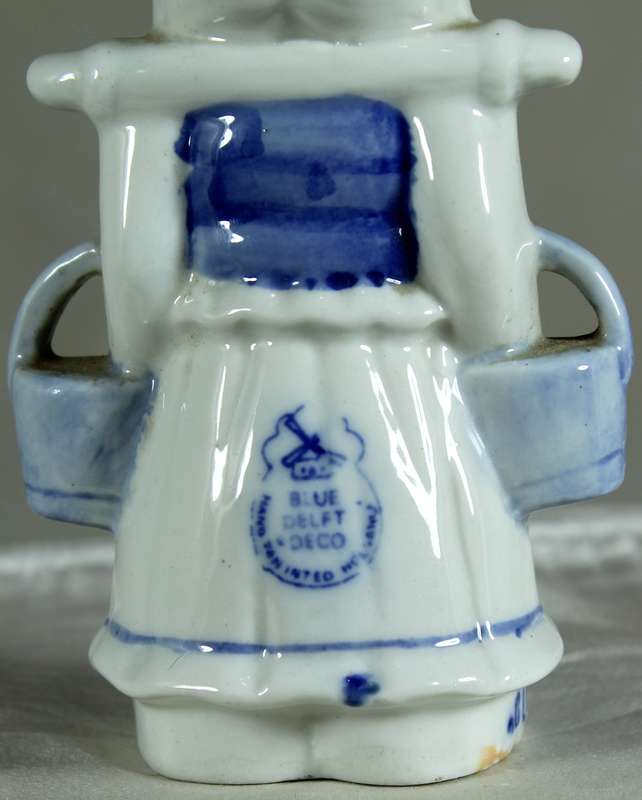 Blue Delft Dutch lady carrying water