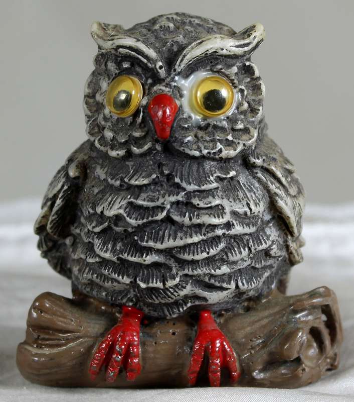 Owl seated on a log