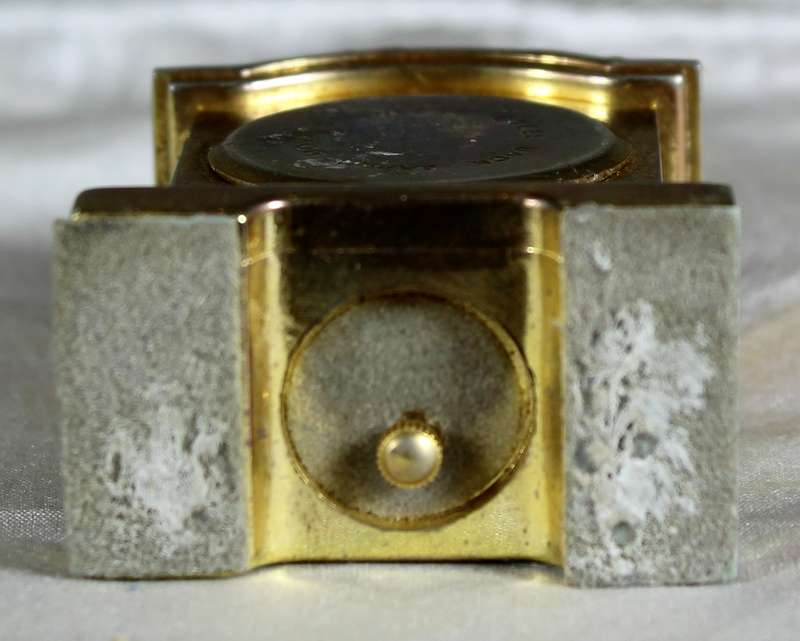 Miniature brass cabinet clock