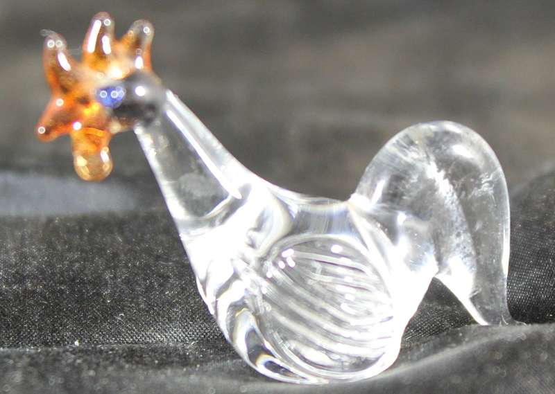 Miniature glass rooster