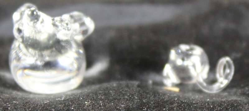 Miniature glass mother and child mouse