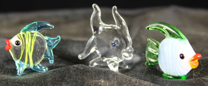 Miniature glass trio of angel fish