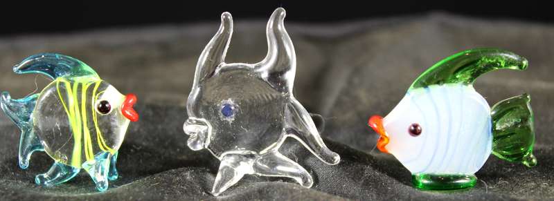 Miniature glass trio of angel fish