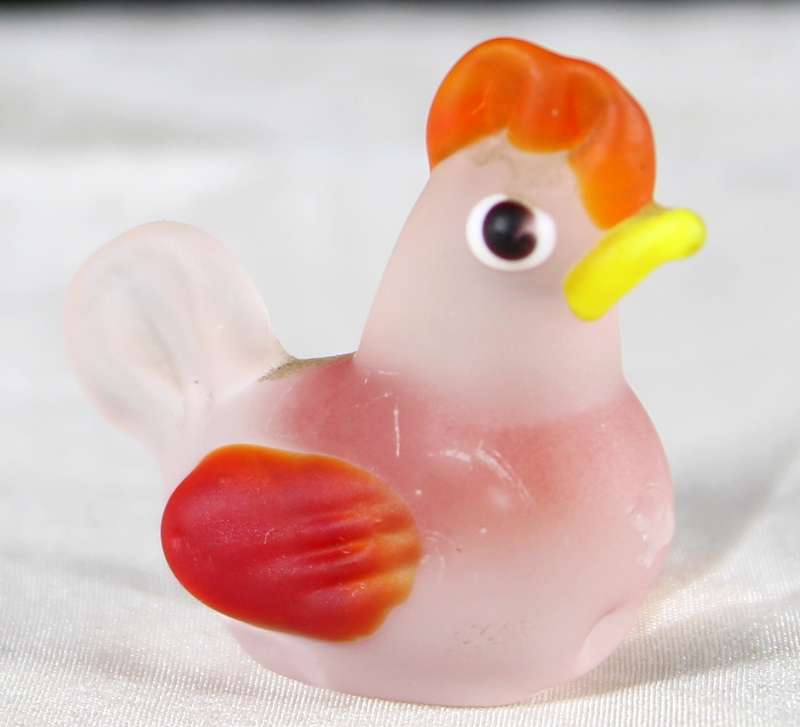Miniature glass chicken