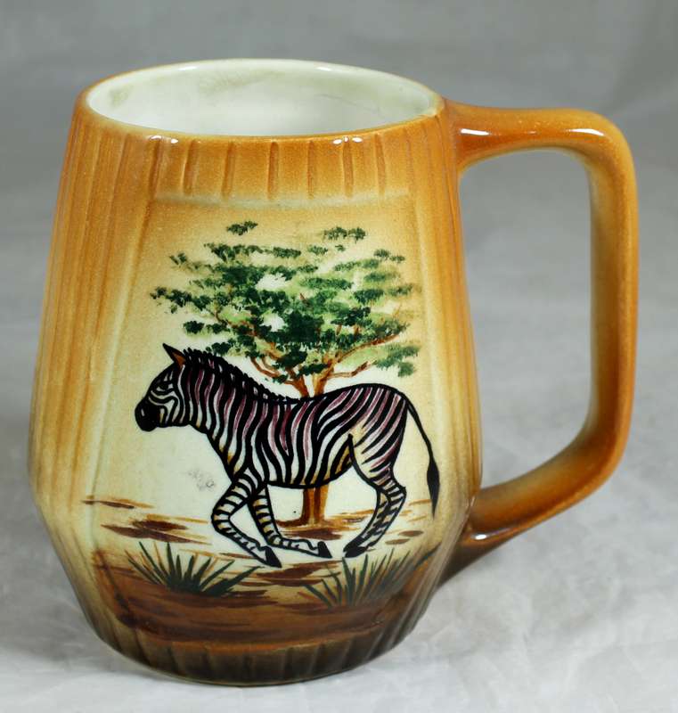 B.E.P hand painted mug with shield and zebra