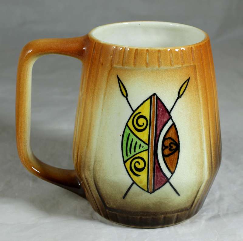 B.E.P hand painted mug with shield and zebra