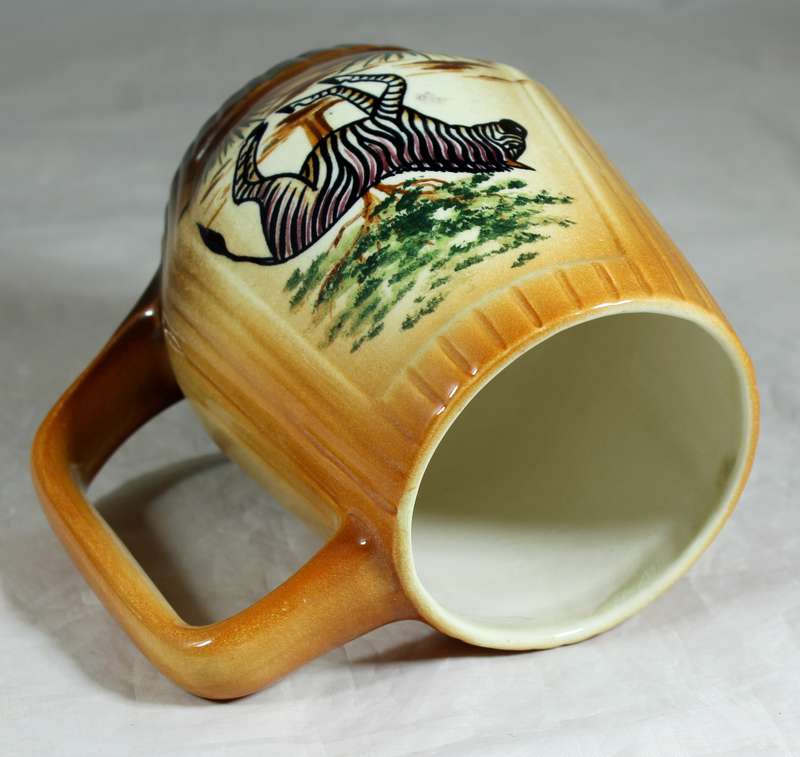 B.E.P hand painted mug with shield and zebra