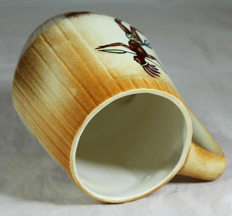 B.E.P hand painted mug with springbuck and warrior