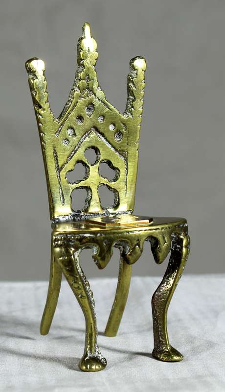 Mini brass chair with Durban flag inlay