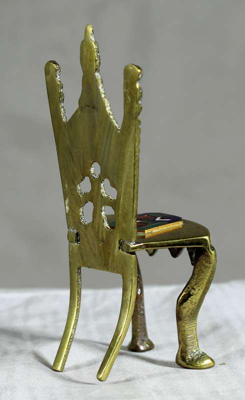 Mini brass chair with Durban flag inlay