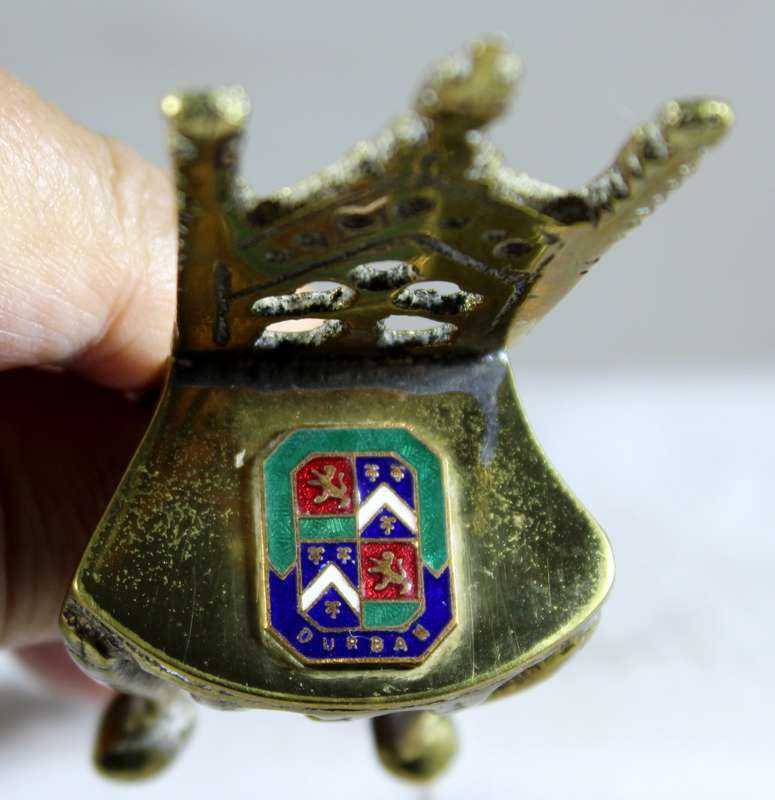 Mini brass chair with Durban flag inlay