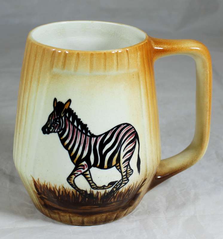 B.E.P hand painted mug with shield and zebra