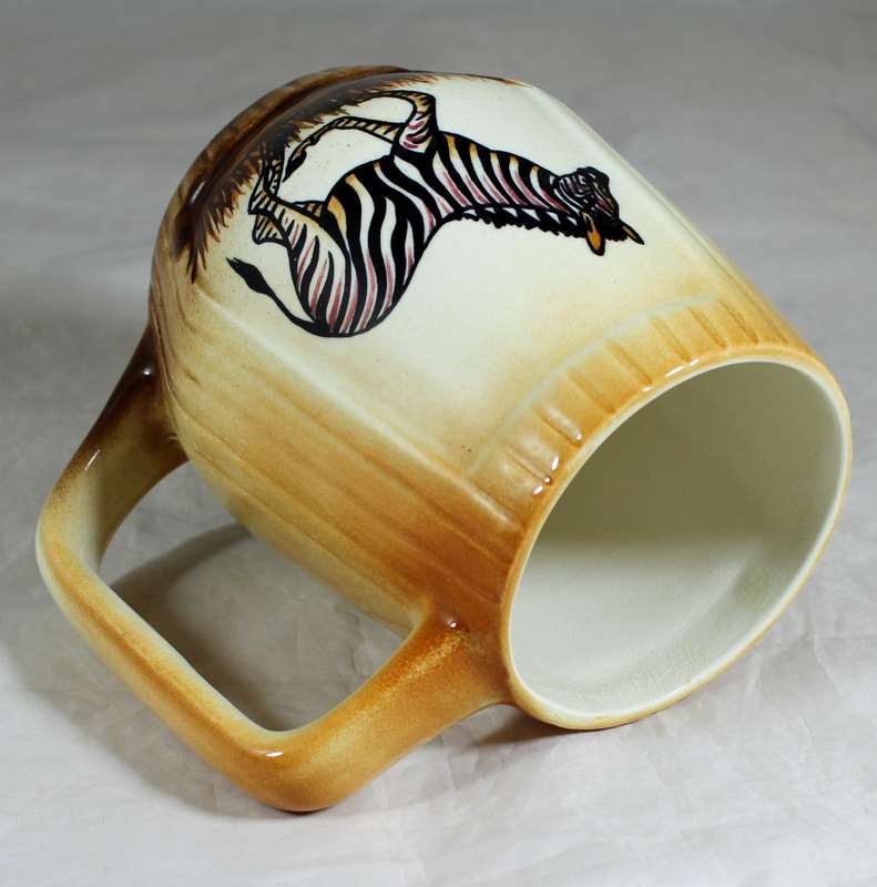 B.E.P hand painted mug with shield and zebra
