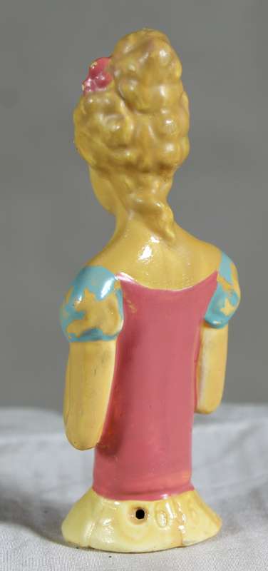 Half doll - lady with pink & blue dress