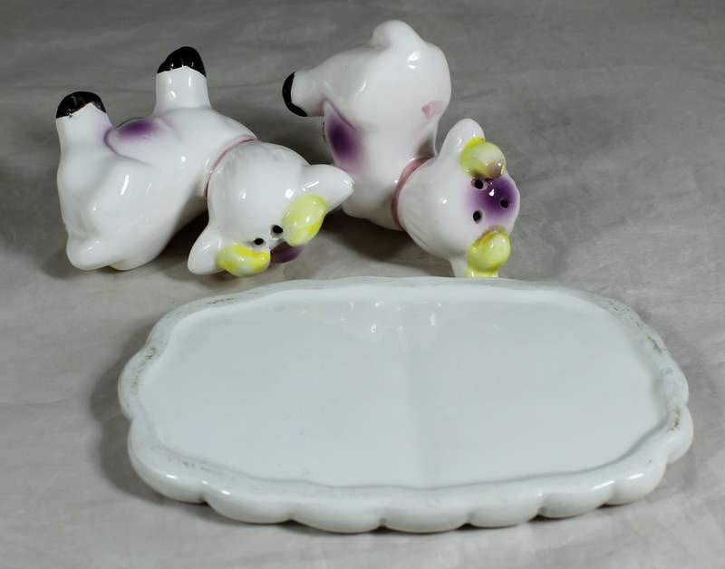Cow salt & pepper set on a base