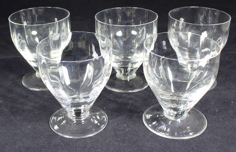 Set of five whisky crystal glasses