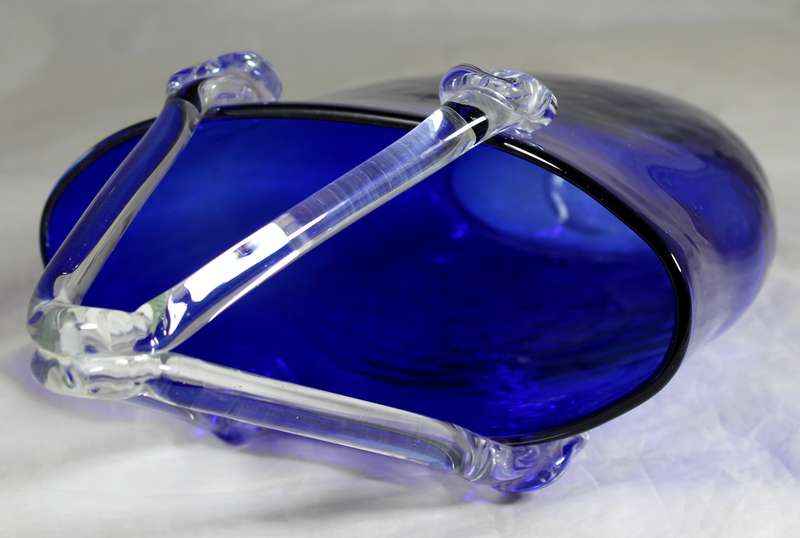 Large blue glass handbag