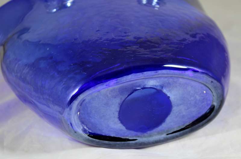 Large blue glass handbag