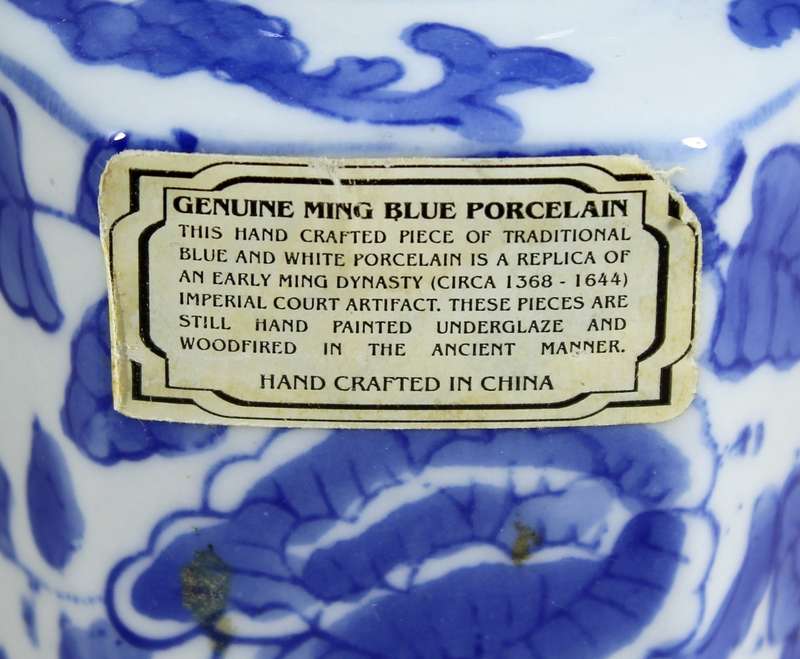 Genuine Ming blue porcelain lidded jar