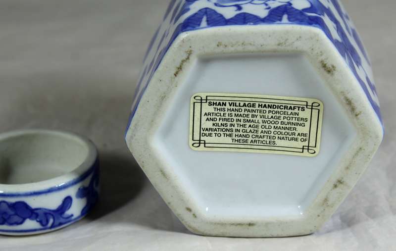 Genuine Ming blue porcelain lidded jar