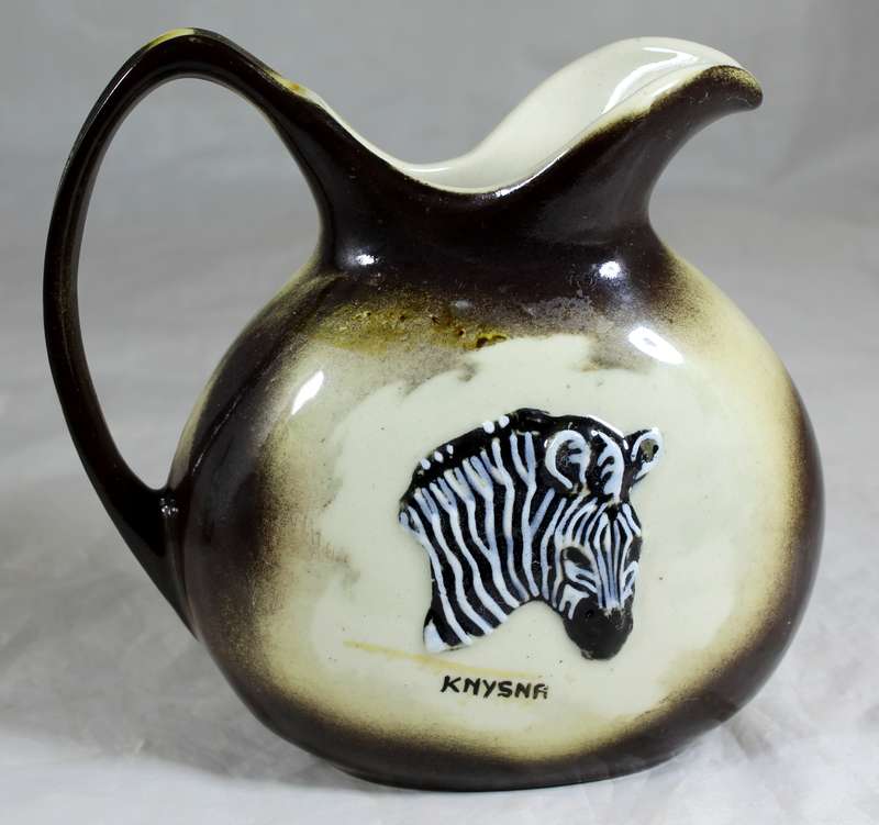 Flora Ann - hand painted jug with Zebra