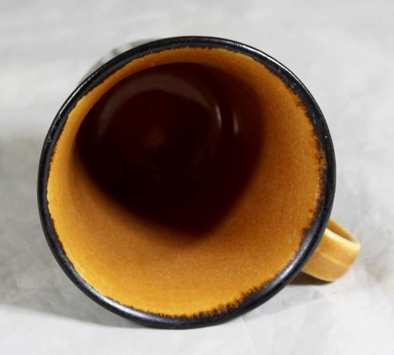 Pottery glazed demitasse cup