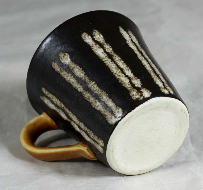 Pottery glazed demitasse cup