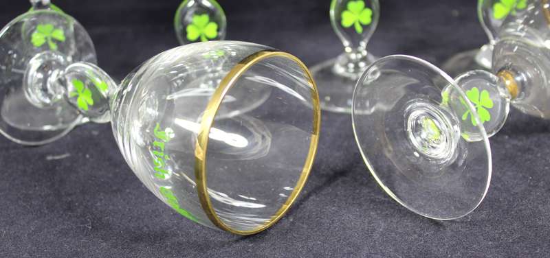 Set of six crystal Irish coffee glasses