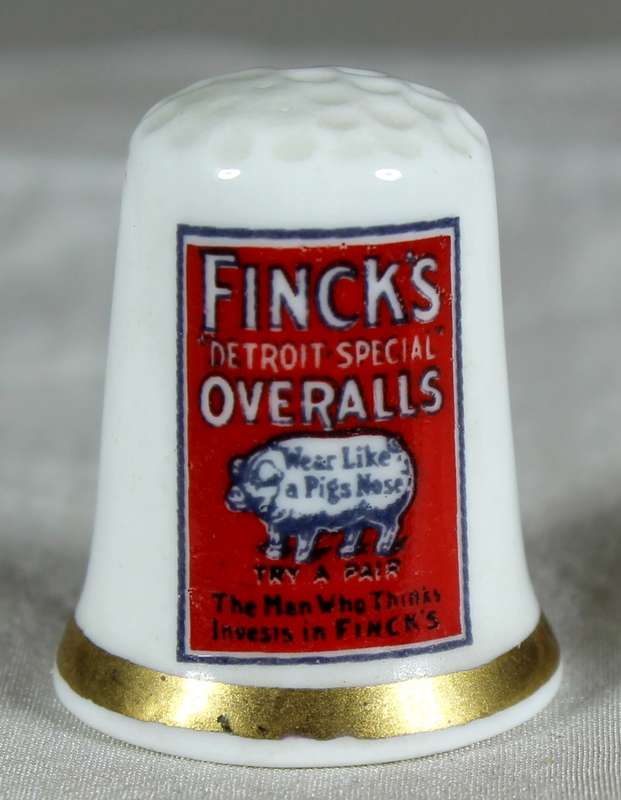 Advertising thimble - Finks Overalls