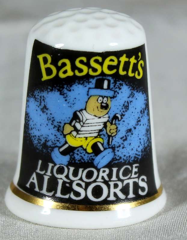 Advertising thimble - Bassett's liquorice allsorts - Cottage thimbles