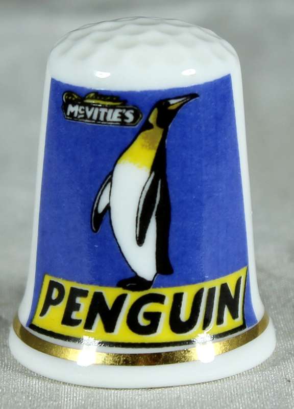 Advertising thimble - McVitie's penguin - Cottage thimbles