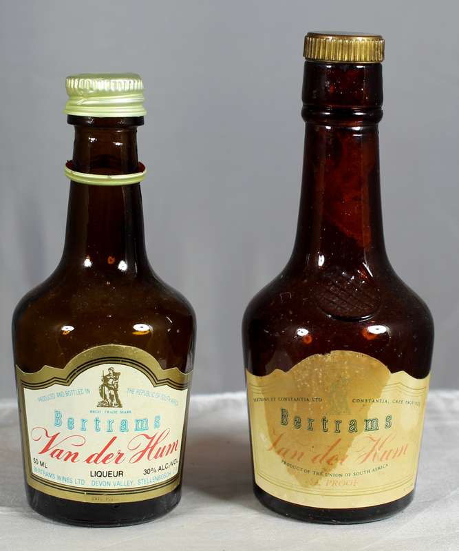 Empty liquor bottles - Pair of Bertrams Van der Hum