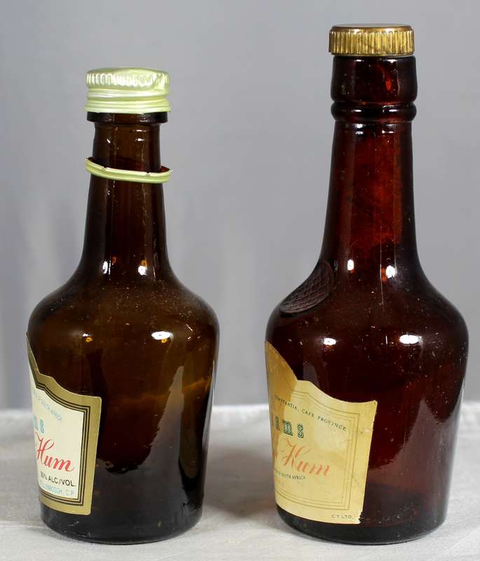 Empty liquor bottles - Pair of Bertrams Van der Hum