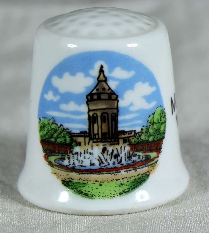 Bone China thimble - Mannheim - Wasserturm