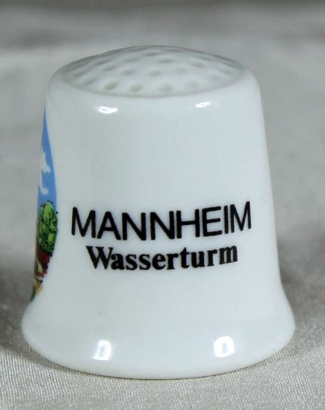 Bone China thimble - Mannheim - Wasserturm
