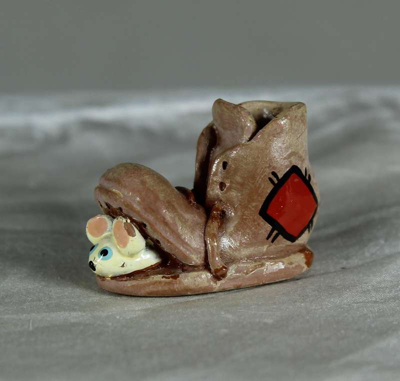 Miniature mouse in a shoe