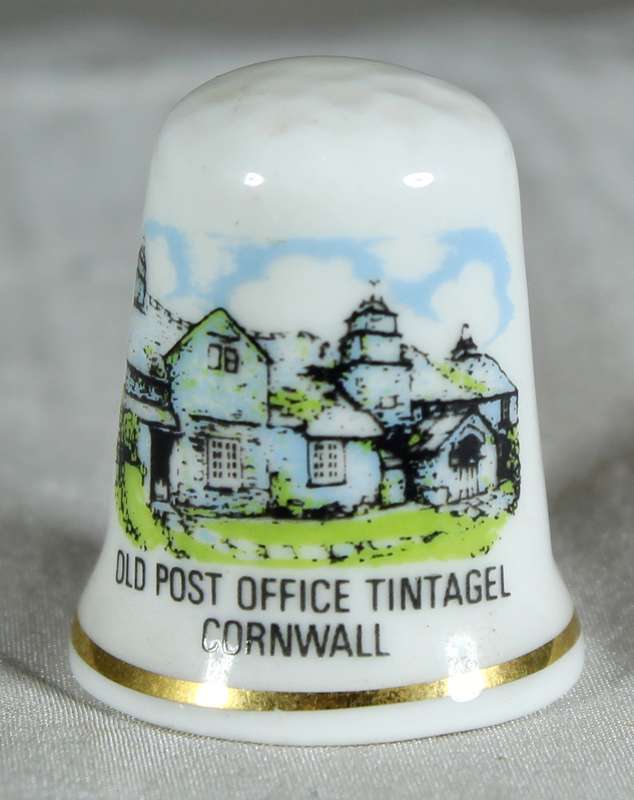 Bone China thimble - old post office Tintagel Cornwall - the national trust