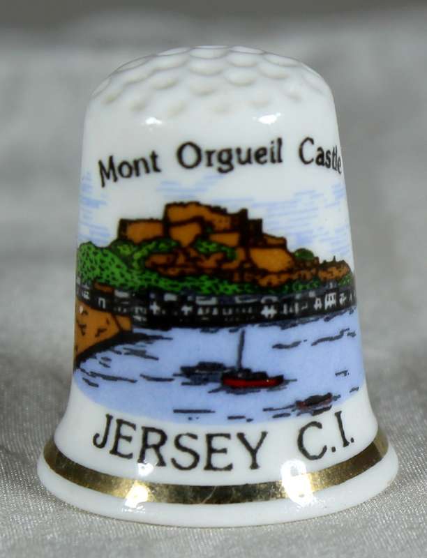 Bone China thimble - Mont Orgueil castle - Jersey - Cadem Ltd