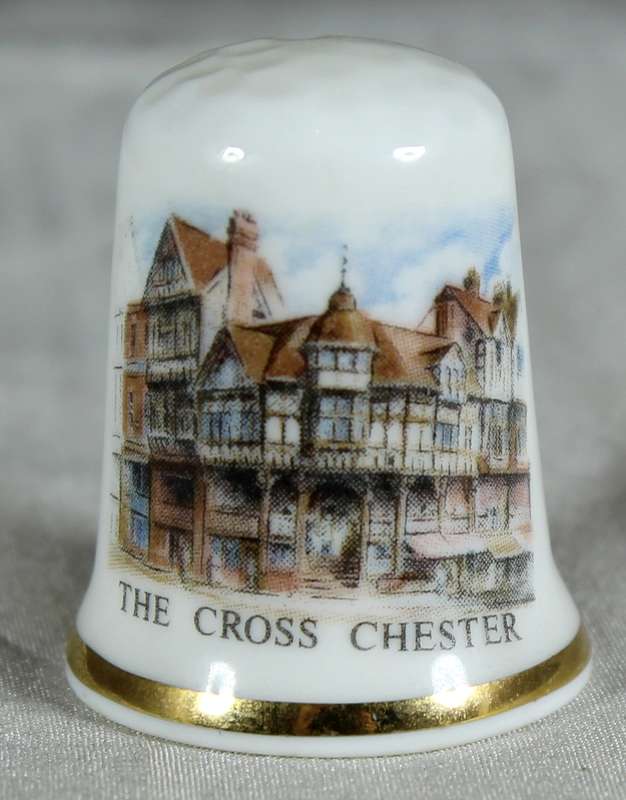 Bone China thimble - the cross Chester - North lodge
