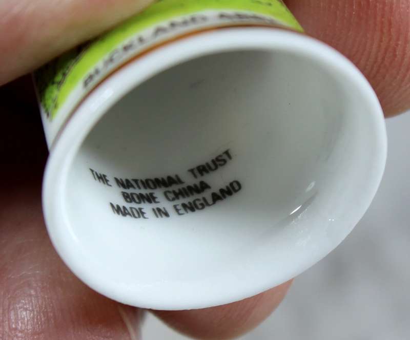 Bone China thimble - Buckland Abbey - national trust