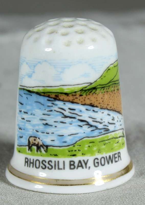 Bone China thimble - Rhossili bay, Gower