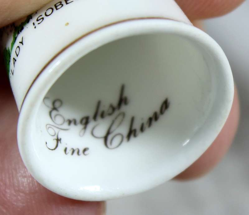 Bone China thimble - lady Isobella