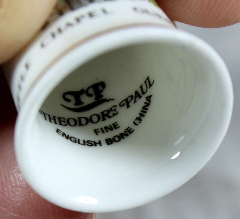 Bone China thimble - little chapel Guersney - Theodore Paul