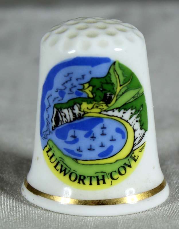 Bone China thimble - Lulworth cove - sights of Britain
